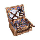 Hectarul - Cos de picnic pentru 2 persoane din rachita naturala maro cu vesela si tacamuri  ZQ23-1194